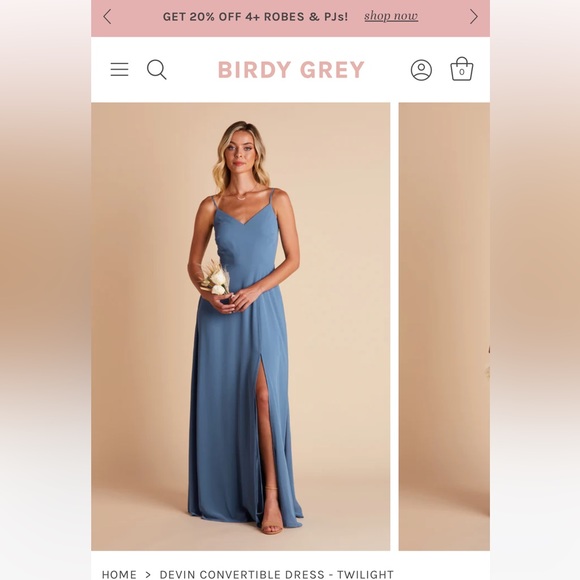 NEW Devin Convertible Dress - Twilight Birdy Grey Size Medium - Picture 2 of 8